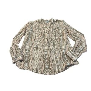 NY COLLECTION sheer snakeskin print blouse